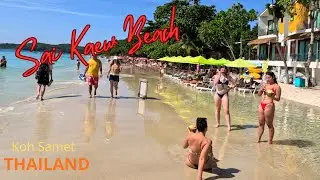 4K Beach Walk on Koh Samet - SAI KAEW BEACH #thailand #kohsamet #kohsamui