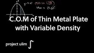 Center of Mass of a Thin Metal Plate with Variable Density Pt.1 | Single Variable Calculus