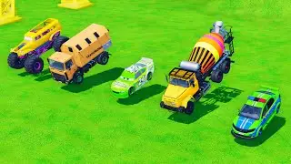 TRANSPORTING ALL MIXER AND POLICE CAR FULL COLOR - FARMING SIMULATOR 22 #53
