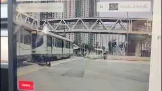 Reckless Scooter Rider Nearly Crashes Into Tram &mdash; Real World Scenes