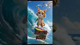 🏄 ♂️🌊 Epic Surfing Cat Rides the Waves Like a Pro! 🐱✨ #SurfingCat #EpicCatMoment #ProSurferCat