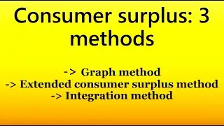 Consumer surplus I Graph method I Integration method I Microeconomics I DU I UGC-NET I CUET