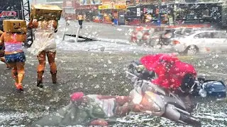 Another storm in Europe! Spain hit by a powerful storm with hail