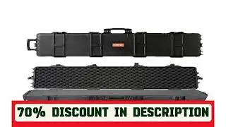 #SucceBuy Rifle Hard Case Portable Long Gun Storage Suitcase W/ 2 Casters Shockproof & Waterproof A