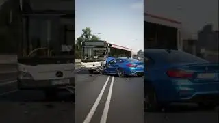 A bus crashed in to a bmw m4 #helpmemakethismakesense