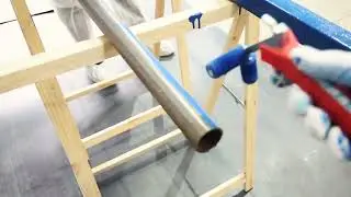 Painting pipes with our Paint Rollers