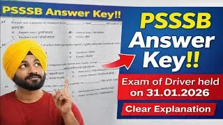 PSSSB Driver Exam on 31 Jan 2026 | Answer Key & Analysis| PSSSB 2026 Answer Key for Driver post