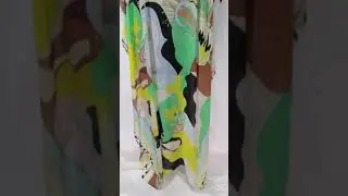 Designer multicolored printed silk kaftan