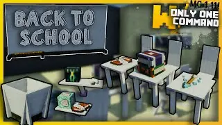 Minecraft - Modern School Furniture with Only one Command Block! - Chairs, Desks, Trash Cans & more!