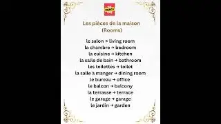 Les pi&egrave;ces de la maison (Rooms) | LEARN FRENCH VOCABULARY |#french  #vocabulary #learnfrench #shorts