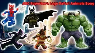 ABC Superhero Safari Animals Sounds Song 🦁🦸 LEGO Rescue Song | Learn Alphabet & Animal Sounds