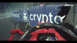 Charles Leclerc hard shunt into wall in P2 Saudi GP 2021