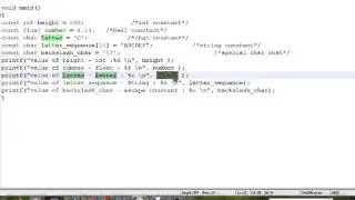 C CONSTANTS INT FLOAT CHAR  SAMPLE PROGRAM