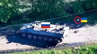 Ukrainian Kamikaze Drones Destroy Russian Armoured Vehicles