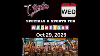T-Backs Sports Bar and Grill Sports Schedule and Wingsday wing special for Wednesday Oct 29, 2025