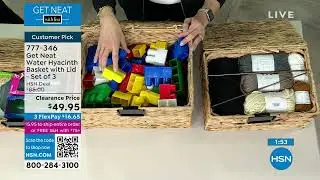 Get Neat Water Hyacinth Basket with Lid  Set of 3