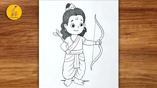 Shri Ram Drawing And Shading / How To Draw Lord Shree Ram / God Drawing