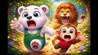 Monkey Funny | White Bear in Trouble 😱 | Cartoon Story #kidscartoon #3dcartoon #monkeycartoon 