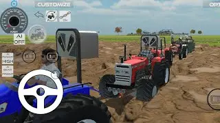 Eicher 242 Loding concrete and tochan sonalika 35 and meshy tractor