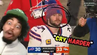 Broncos Bills Reaction to Josh Allen SELLOUT Performance! (He CRIES :()