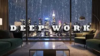 Late Night Deep Work • 🌧️ Heavy Rain & Somber Piano for Concentration