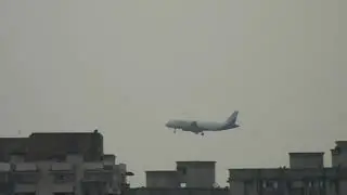 Aeroplane landing at IGI International airport.