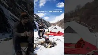 Moka Pot Coffee with Snow at &minus;15&deg;C | Winter Camping ASMR in the Caucasian Mountains