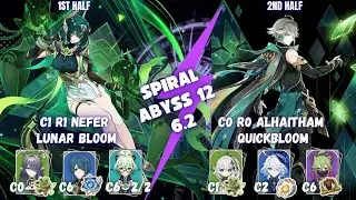 Spiral Abyss 6.2 / 6.2A (Luna III) | C1 Nefer Lunar Bloom & C0 Alhaitham Quickbloom (Top Dendro DPS)