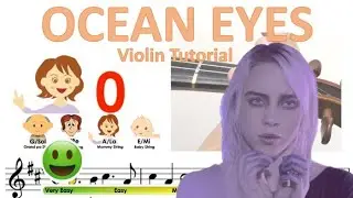 Billie Eilish - Ocean Eyes Sheet music and easy violin tutorial