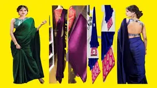 Latest Satin Silk Solid Saree (Code: C913150) (26% off) With Running Blouse Jacquard Work #Shortyt