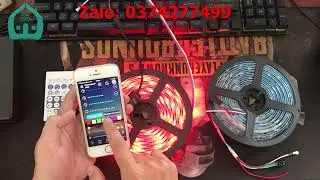 Hướng dấn cài đặt và sử dụng led dây ws2812b ARGB điều khiển qua app Zengge bản có nút bấm + remote