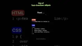Handle Text Overflow with Ellipsis in HTML & CSS #html #css #textoverflow #webdevelopment