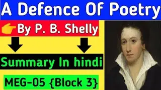 A Defence Of Poetry by P. B. Shelly in hindi||MEG-05 (IGNOU)||A Defence Of Poetry essay in hindi||