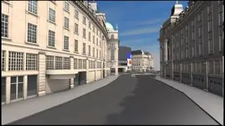 Regent Street to Piccadilly Circus, London 3D model Fly through