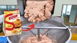 Como os NUGGETS DE FRANGO são feitos - Processo Industrial