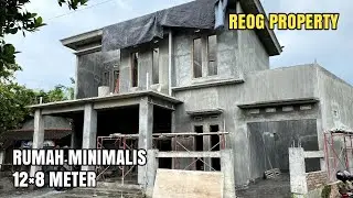 Минималистичный дом размером 12х8 метров. Процесс штукатурки.