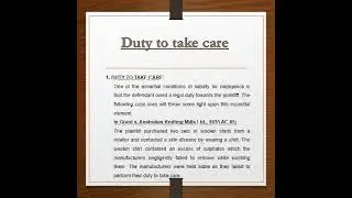 NEGLIGENCE IN TORT, MEANING , DEFINITTION, ESSENTIALS WITH RELEVANT CASELAWS