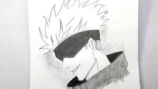 how to draw gojo satoru step by step easy||satoru gojo drawing||how to draw a Anime