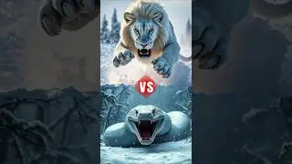 Snow White King Lion Vs White Anaconda (Wolf, Polar Bear, Tiger, Panther) #animal #wildlife #marvel