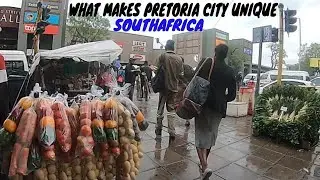 THIS WHAT MAKES PRETORIA CITY UNIQUE - PEOPLE PEACEFULLY WALK SHARING PATHWAY SA 🇿🇦(crazy rainy day)