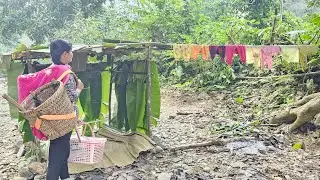 Facing homelessness, the mother and daughter are forced to live in a makeshift house in the forest.