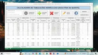 Planilha para dimensionamento de tubulações hidráulicas (Água fria e quente)