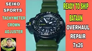 SEIKO SPORTS TACHYMETER CROWN ADJUSTER OVERHAUL REPAIR 7s26 @WatChiador Vlog