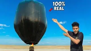 Made a Hot Air Balloon at Home 😱|| this making purpose of expriment 😎||#ytstudio  #expriment 