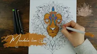 Coloring a mandala lion - adult coloring pages | Soul Coloring #coloring #coloringpages #mandala
