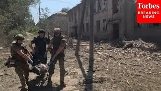 RAW VIDEO: Ukrainian Medics Help Survivors Following Russian Airstrike In Kostiantynivka, Ukraine