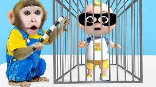 Monkey MoMo Drove a Tractor Filled with colorful eggs and overcame the thief's cunning plan