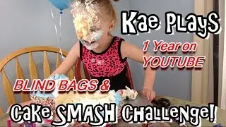Cake SMASH Challenge ~ 1 year on youtube! ~ Blind bags