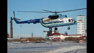 Посадка Ми-8 RA-27141 в Воркуте