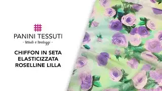 Chiffon in Seta Elasticizzata Roselline Lilla